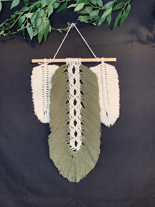 Handmade Macrame Feather Wall Hanging