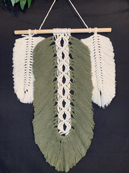 Handmade Macrame Feather Wall Hanging