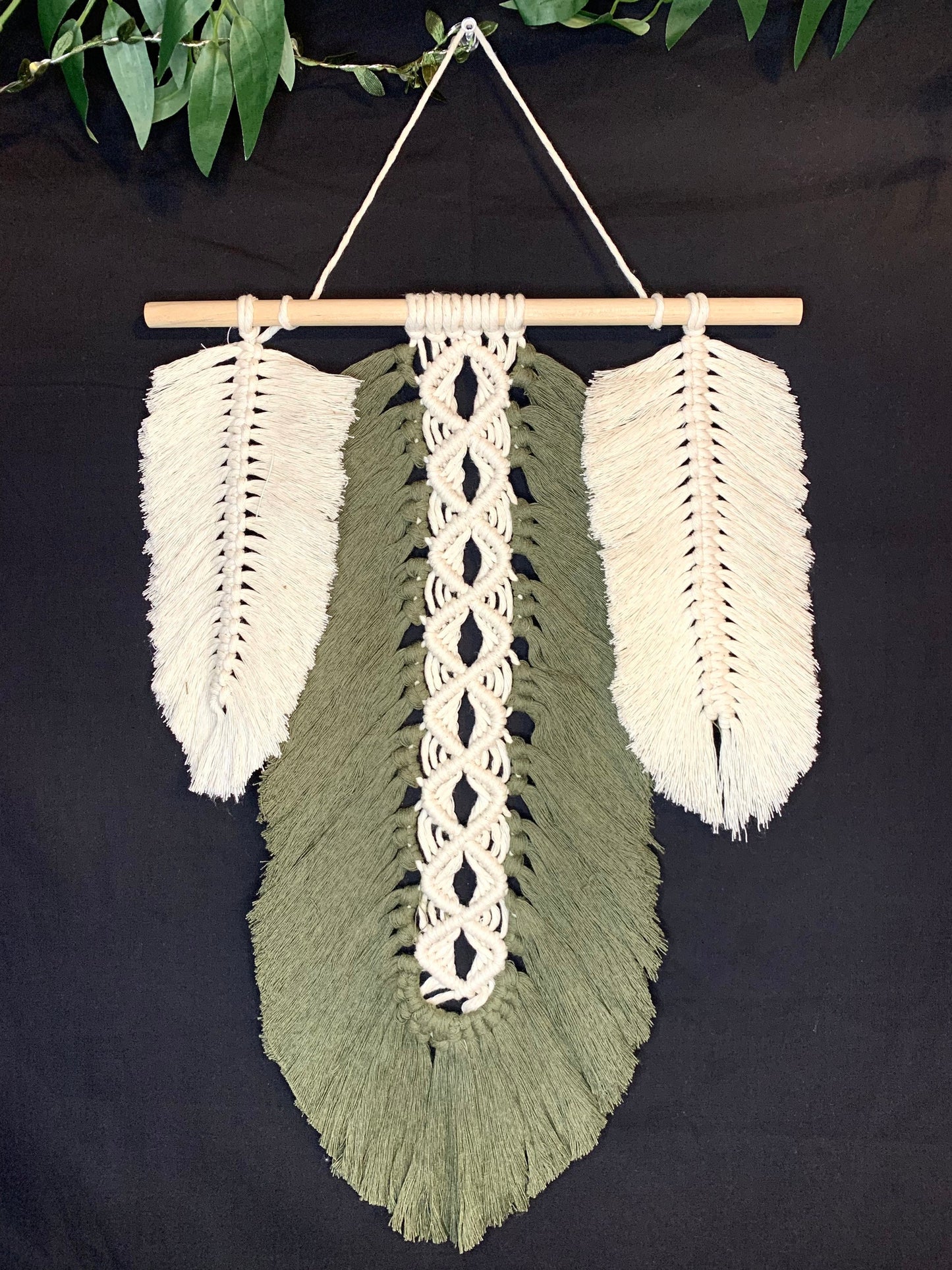 Handmade Macrame Feather Wall Hanging