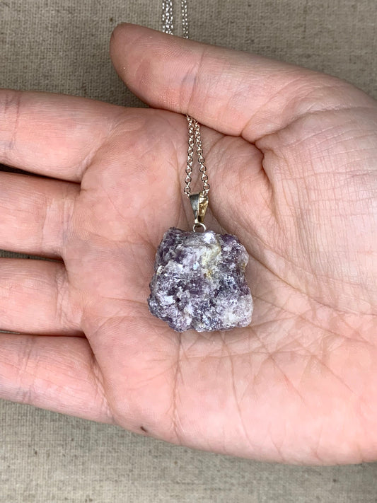 Lepidolite Pendant With 16” Chain