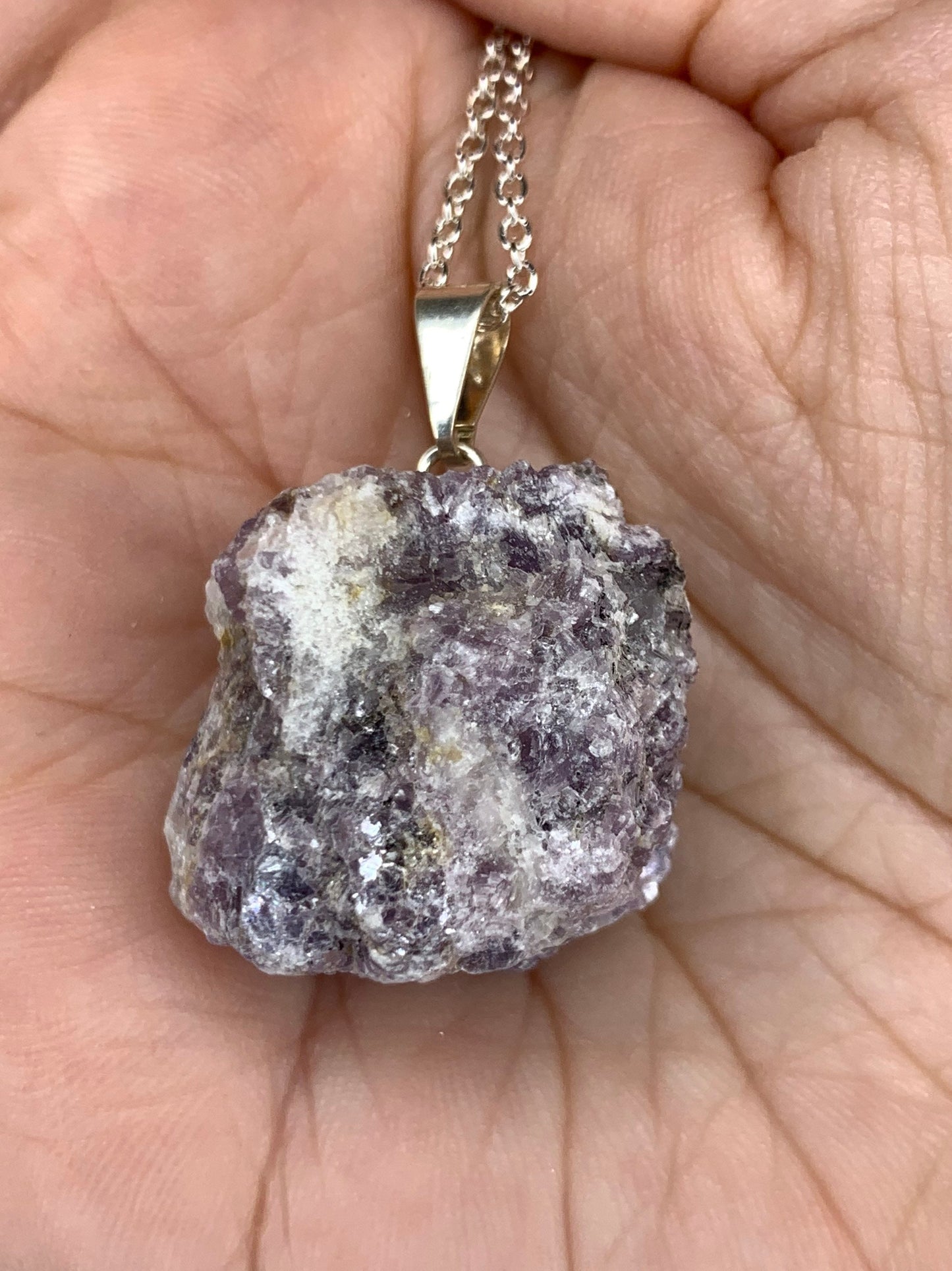 Lepidolite Pendant With 16” Chain