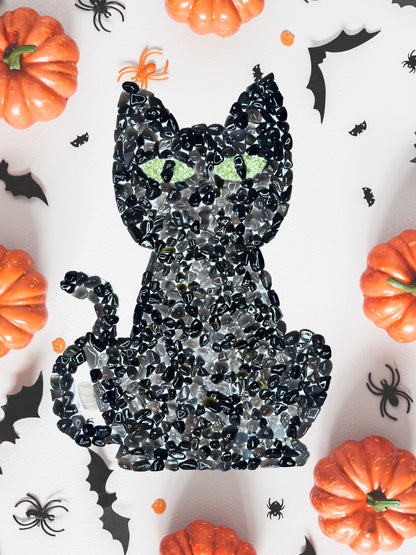 Black Cat Obsidian Decor